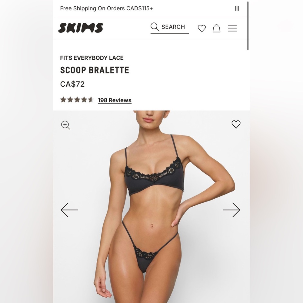 SKIMS Fits Everybody Lace Scoop Bralette